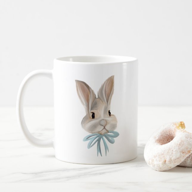 Personalisierter Osterhasen-Becher Kaffeetasse (Mit Donut)