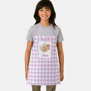 Personalisierter Osterhasen-Teekanne Gingham Name Schürze