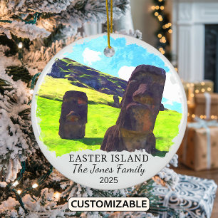 Personalisierter Osterinsel-Schmuck, Chile Keramik Ornament