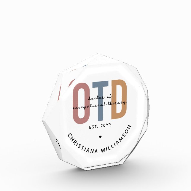 Personalisierter OTD Doktor der Arbeitstherapie Fotoblock (Links)