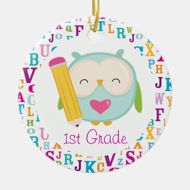 Personalisierter Owl Teacher Ornament (Vorne)