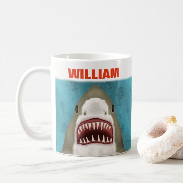 Personalisierter Ozean Funny Funny Kaffeetasse (Mit Donut)