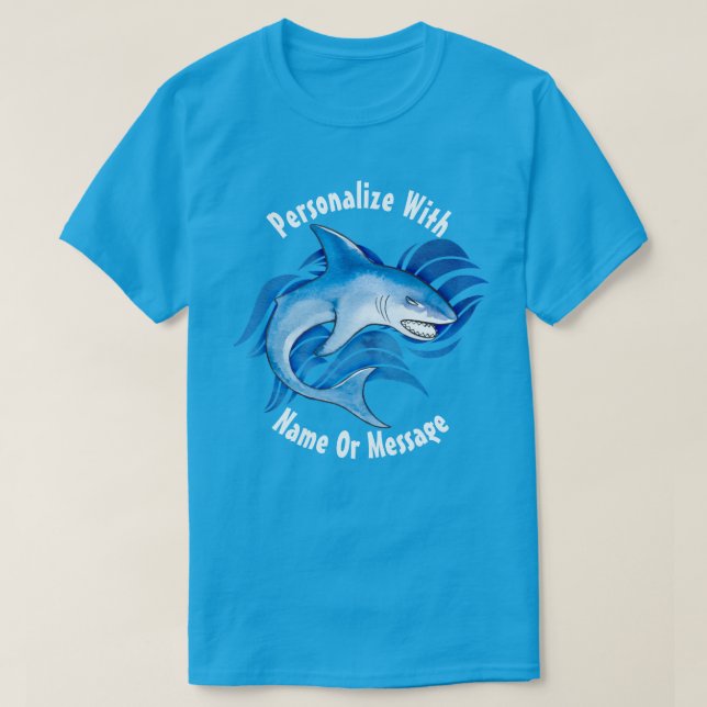 PERSONALISIERTER Ozean-Haifisch T-Shirt (Design vorne)
