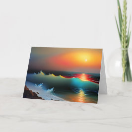 Personalisierter Ozean und Sonnenuntergang Karte