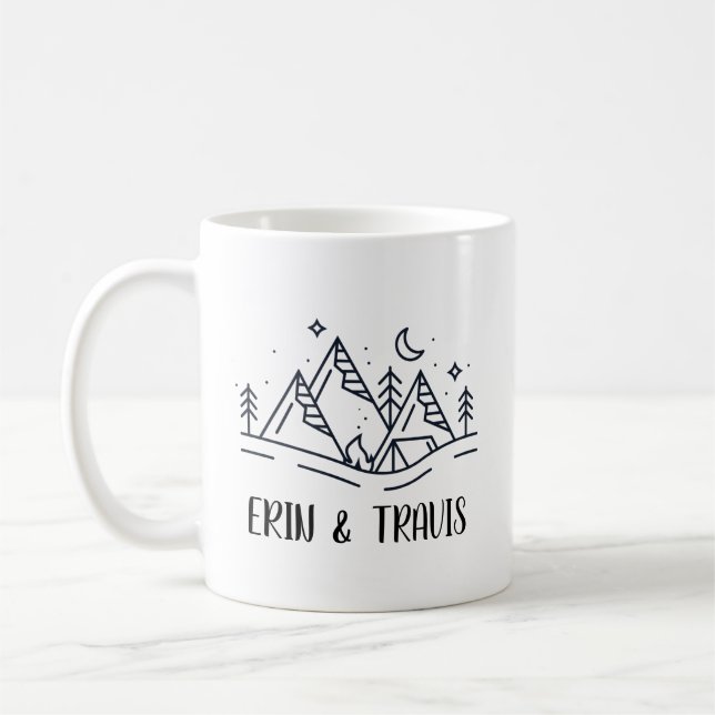 Personalisierter Paarbecher, Hochzeitsgeschenkidee Kaffeetasse (Links)