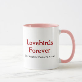 Personalisierter Paarbecher 'Lovebirds Forever' Tasse