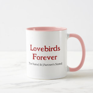 Personalisierter Paarbecher 'Lovebirds Forever' Tasse