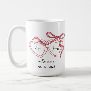 Personalisierter Paarschalen-Linienkunstbecher mit Kaffeetasse