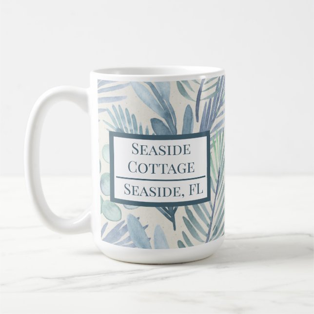 Personalisierter Palm Airbnb Urlaub Miete Kaffee M Kaffeetasse (Links)