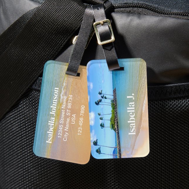 Personalisierter Palm Tree Sandy Beach Gepäckträge Gepäckanhänger (Von Creator hochgeladen)