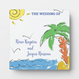 Personalisierter Palmenstrand Fotoplatte