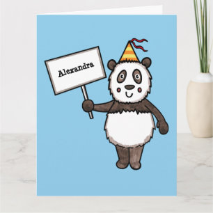 Personalisierter Panda Party Kid's Geburtstag Karte