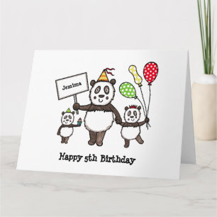Personalisierter Panda Party Kid's Geburtstag Karte