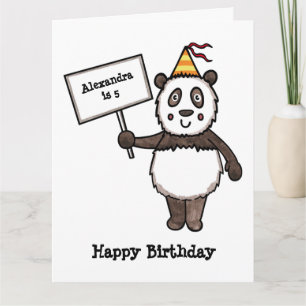 Personalisierter Panda Party Kid's Geburtstag Karte