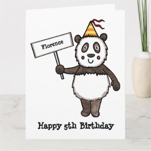 Personalisierter Panda Party Kid's Geburtstag Karte