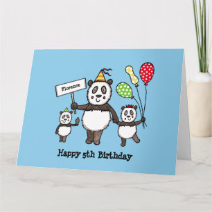 Personalisierter Panda Party Kid's Geburtstag Karte