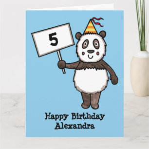 Personalisierter Panda Party Kid's Geburtstag Karte