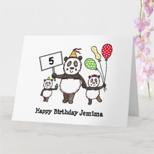 Personalisierter Panda Party Kid's Geburtstag Karte