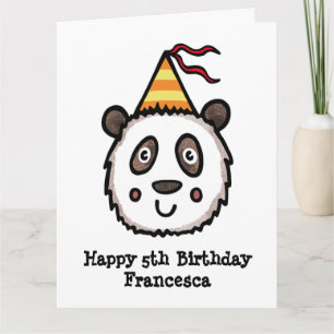 Personalisierter Panda Party Kid's Geburtstag Karte