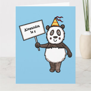 Personalisierter Panda Party Kid's Geburtstag Karte