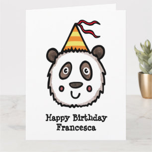 Personalisierter Panda Party Kid's Geburtstag Karte