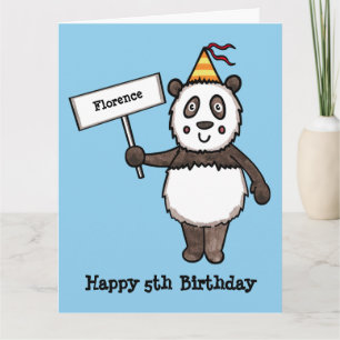 Personalisierter Panda Party Kid's Geburtstag Karte