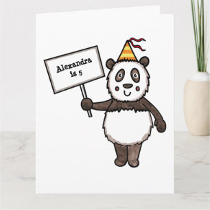 Personalisierter Panda Party Kid's Geburtstag Karte