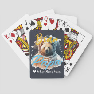 Personalisierter Papa-Bär Einfache Chic-Namen Astr Spielkarten