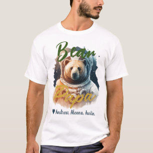 Personalisierter Papa-Bär Einfache Chic-Namen Astr T-Shirt