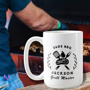 Personalisierter Papa BBQ Barbeque Grill Meister Kaffeetasse