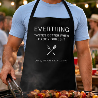 Personalisierter Papa BBQ Grill Meister Vater-Tag Schürze