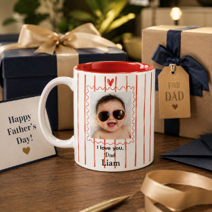 Personalisierter Papa-Becher mit Baby-Foto Zweifarbige Tasse