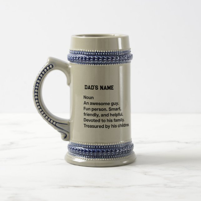 Personalisierter Papa-Definition-Bierkrug Bierglas (Links)