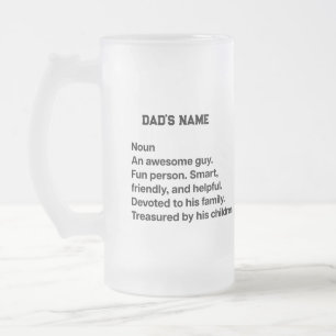 Personalisierter Papa-Definition-Persönlicher-Bier Mattglas Bierglas