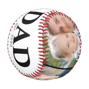 Personalisierter Papa Est Jahr 3 Foto Vatertag Baseball