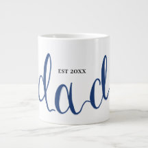 Personalisierter Papa Est. Jahr Kalligrafie-Kaffee