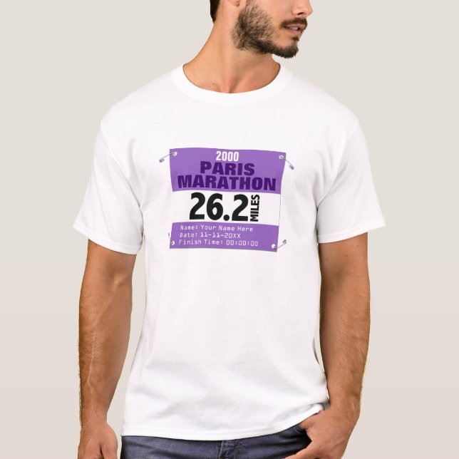 Personalisierter Paris-Marathon-Läufer, 26,2 T-Shirt (Vorderseite)
