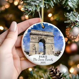 Personalisierter Paris-Schmuck, Frankreich-Geschen Keramik Ornament