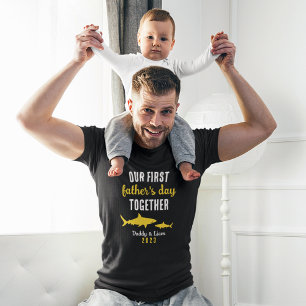 Personalisierter passender Hai, erster Vatertag T-Shirt