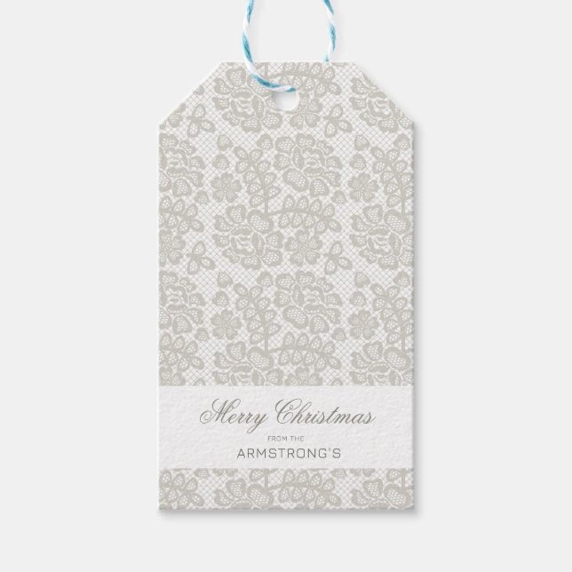 Personalisierter Pastel Grau Weihnachtsgeschenk-Ta Geschenkanhänger (Vorderseite)