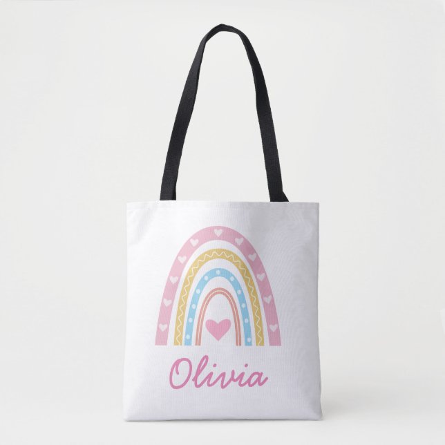 Personalisierter Pastell-Boho-Regenbogen Mädchen-N (Vorderseite)