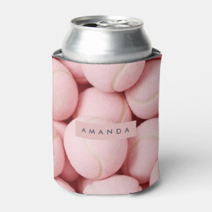 Personalisierter Pastell-Chic-Rosa-Tennisball Dosenkühler