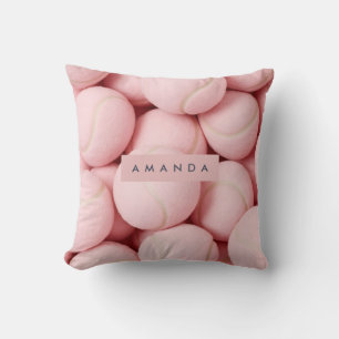 Personalisierter Pastell-Chic-Rosa-Tennisball Kissen