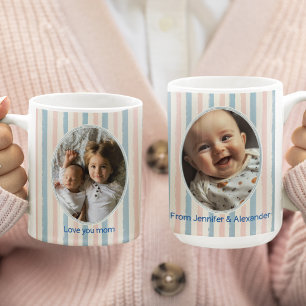 Personalisierter Pastell-Fotorahmen zum Muttertag Kaffeetasse