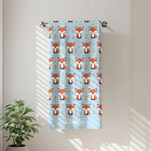 Personalisierter Pastell-Fuchs Kids Badehandtuch (Von Creator hochgeladen)