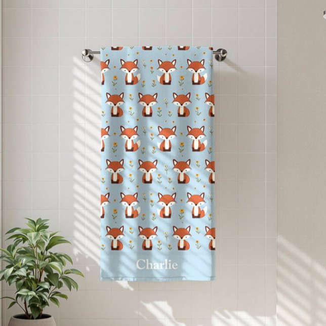 Personalisierter Pastell-Fuchs Kids Strandtuch (Von Creator hochgeladen)