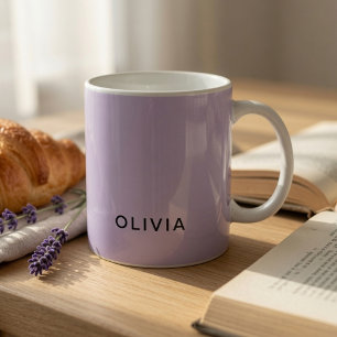 Personalisierter Pastell-Lavendel-Name Kaffeetasse