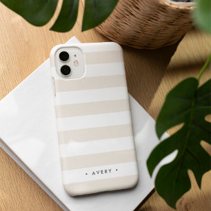 Personalisierter Pastell-Neutral-Streifen iPhone 16 Hülle