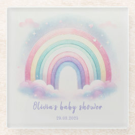Personalisierter Pastell Rainbow Untersetzer