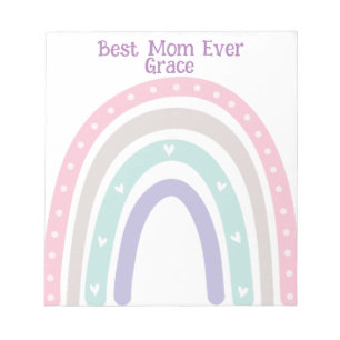 Personalisierter Pastell-Regenbogen-Boho-Zurück-in Notizblock